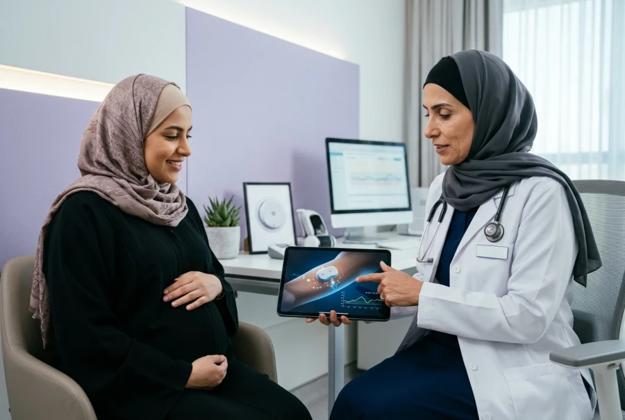تحكمي في سكر الحمل بدقة - برنامج مراقبة الجلوكوز المستمرة (CGM) لسكري الحمل