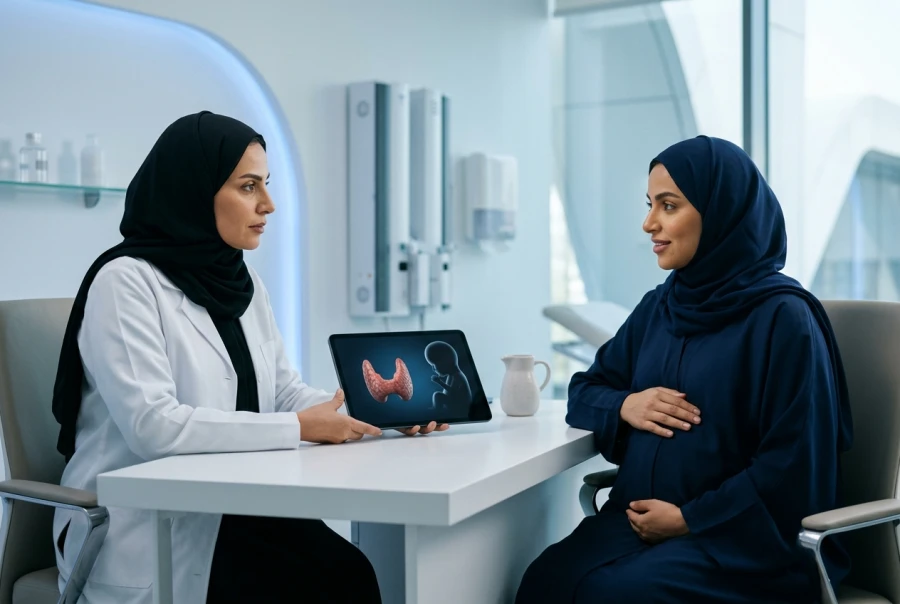 تحكم آمن في الغدة خلال حملك - برنامج إدارة اضطرابات الغدة الدرقية في الحمل عالي الخطورة