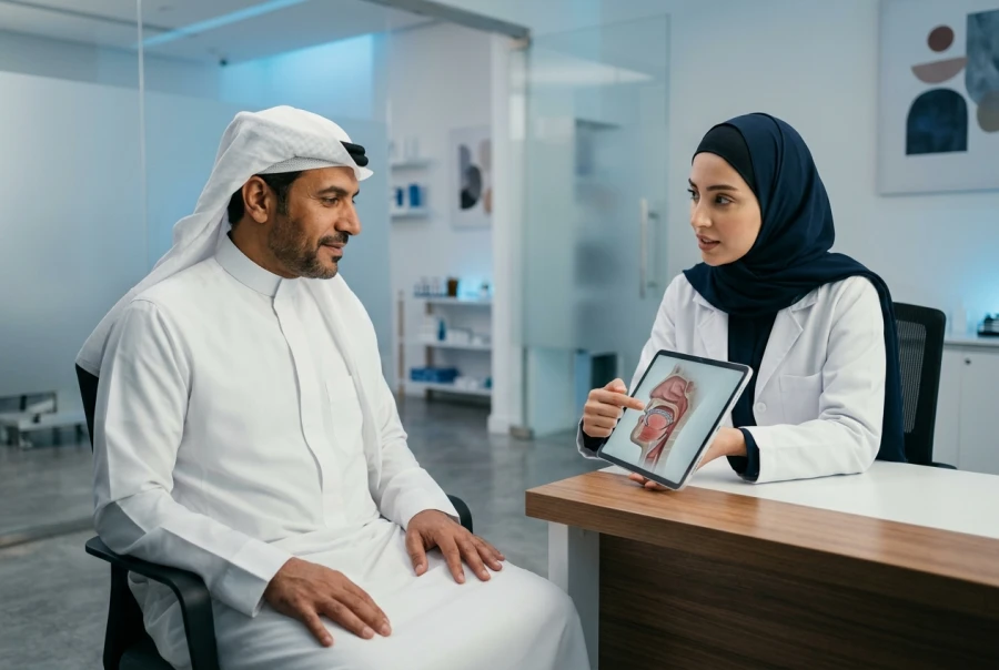نوم هادئ بلا انقطاع تنفس - برنامج علاج انقطاع التنفس بالأجهزة الفموية (MAD)